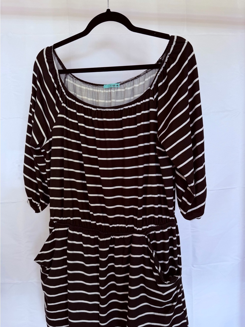 Black and White Striped Romper